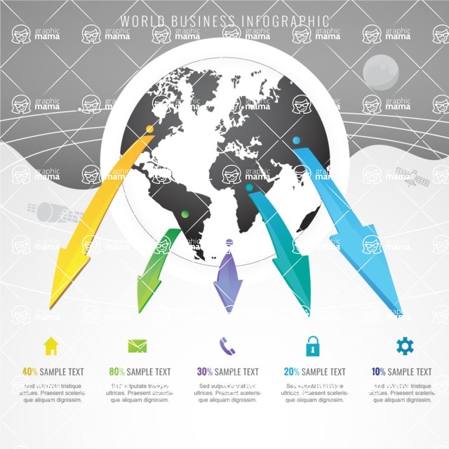 Infographic Templates Collection - Vector, Photoshop, PowerPoint, Google Slides - Globe Business Infographic Template